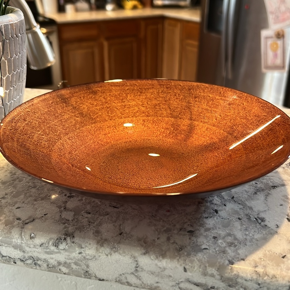 2006 Starbucks Copper Tone Glass Bowl *RARE*